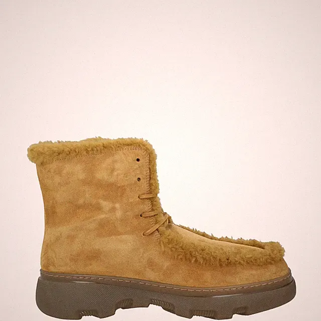 Burberry Herren Chugga Chukka Lammfell Stil Braun Runde Spitze UK 9 UVP 1150