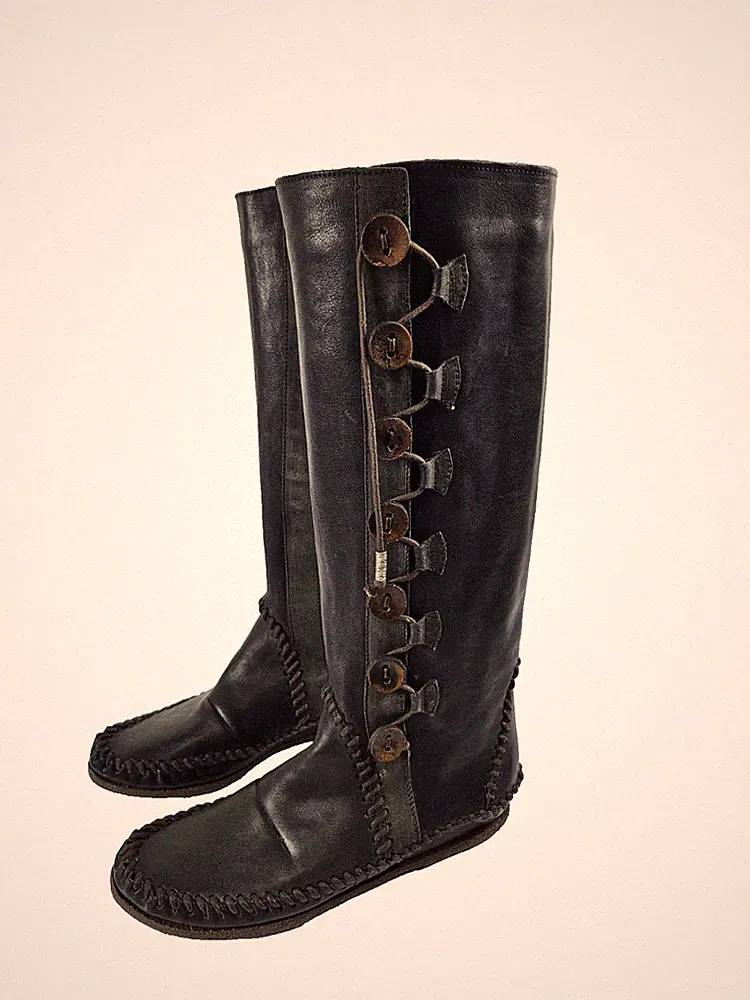 Buttero Damen Stiefel mit Knopfverschluss Echtleder Gr.38,5, Neu !!