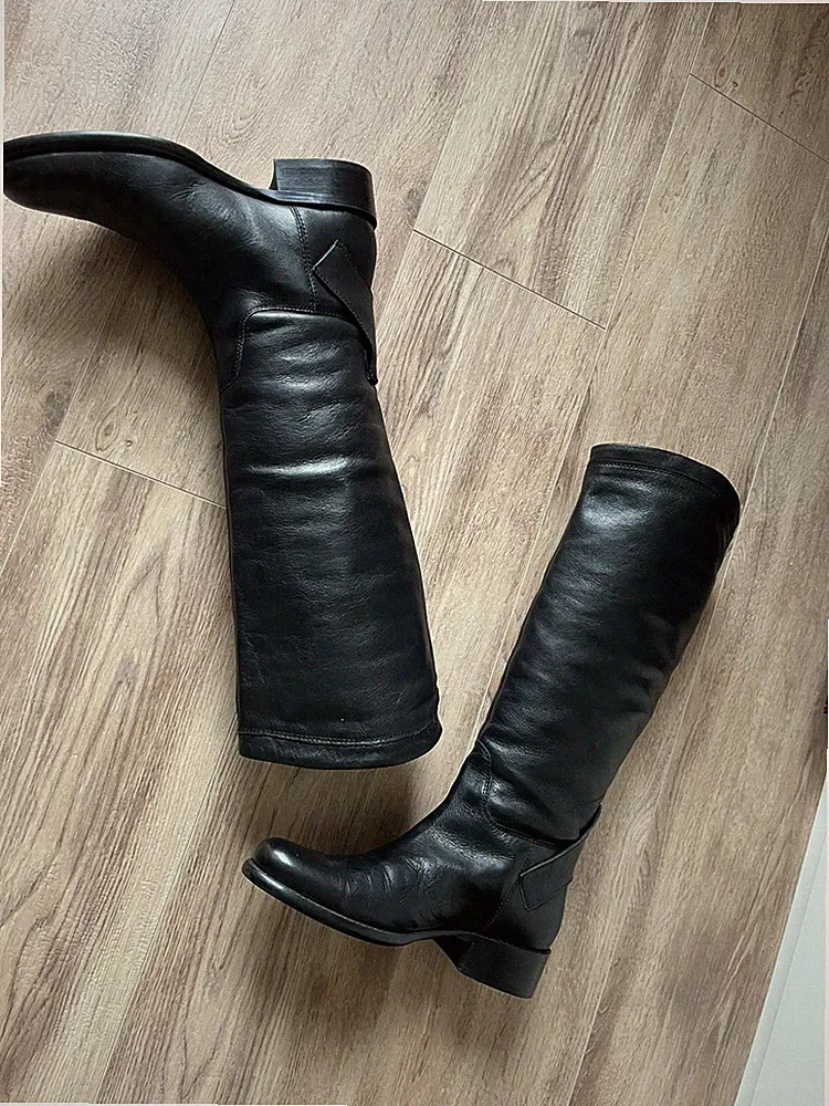 C&A tolle LEDERERSTIEFEL SCHLUPFSTIEFEL DAMENSTIEFEEL 38 Schwarz ECHTLEDER