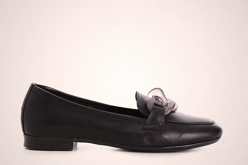 CAFèNOIR DAMEN HALBSCHUH LEDER SCHWARZ EG4002