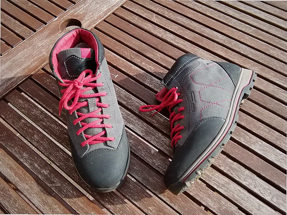 Camel active gefütterte Rauhleder Schnür Booties Wander Schuhe grau rot 5 38