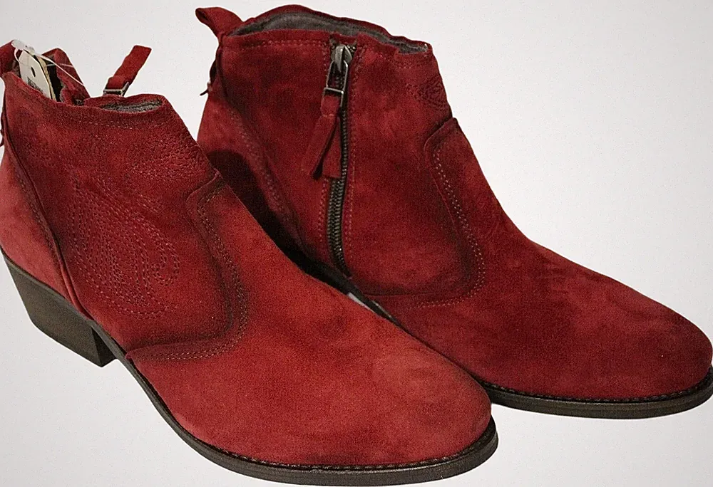 Camel Active Westend Stiefeletten aus echtem Leder, Rot, Gr. 4 1/2, 6