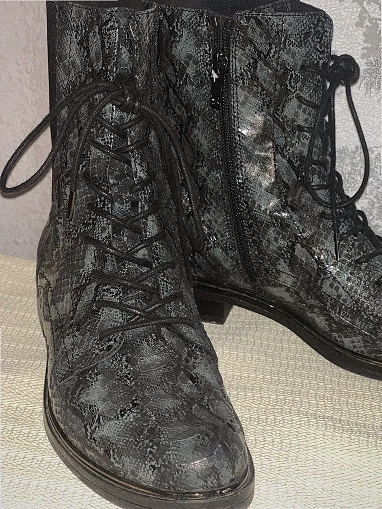 Caprice Boots, Ankle Boots Schnürstiefel 38,5 schwarz grau