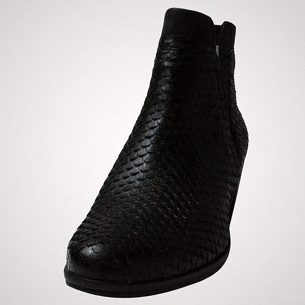 Caprice Damen 25317 Kurzschaftstiefel BLACK REPTILE