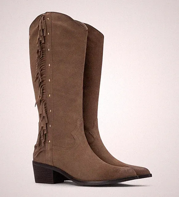 CARMELA SHOES STIEFEL TEXANO Con FRANGIE Mod. 162664 Col. TAUPE Rabatt -30%