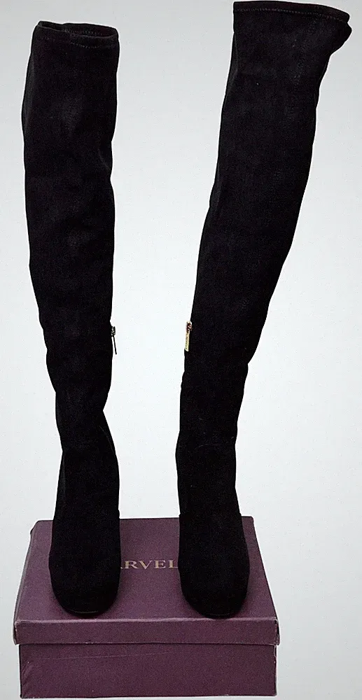 Carvela Goshh Zip Up Black High Leg Block Heel Round Toe Boots Damen EU 40 UK 7
