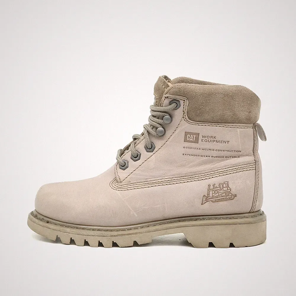 CAT Damen Work Equipment Stiefel Beige Leder Logo Arbeitsstiefel EU 37