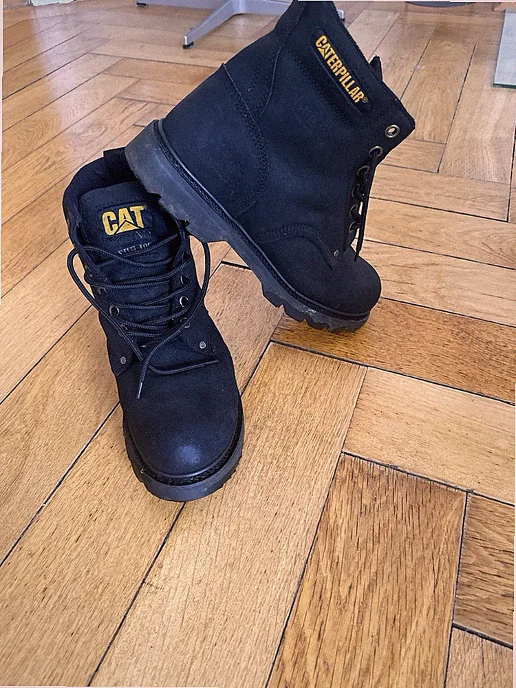 CAT Herren Stiefelette Wildleder schwarz Schnürung rutschfest EU 44,5 US 11,5