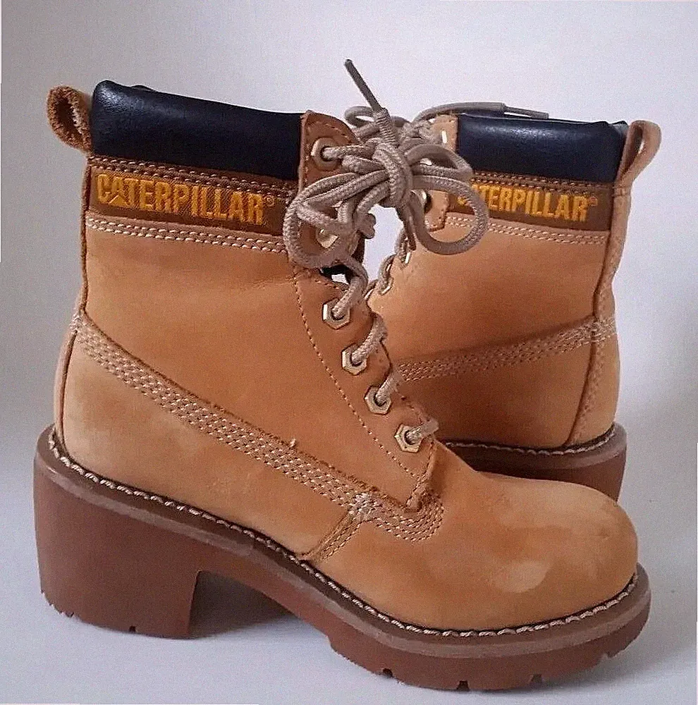 CATERPILLAR CAT Schnür Boots OTTAWA Honey Reset Leder EU 36 Plateau