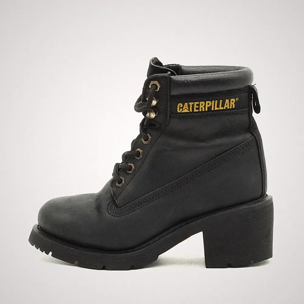 Caterpillar Damen P308757TY Stiefel Schwarz Leder Knöchelhoch Passform CAT EU 36