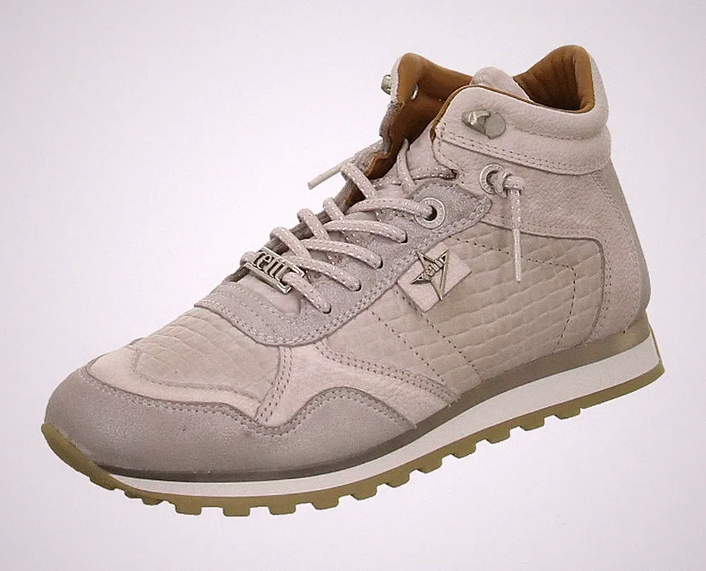 Cetti Schnürstiefelette Grau Leder High Sneaker Boot Knöchelhoch Schnürschuh