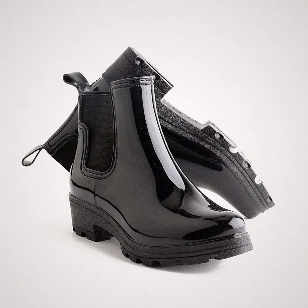 Chelsea Boots Grösse 39 Gummistiefel Marke Evercreatures Schwarz Stiefel Gummi