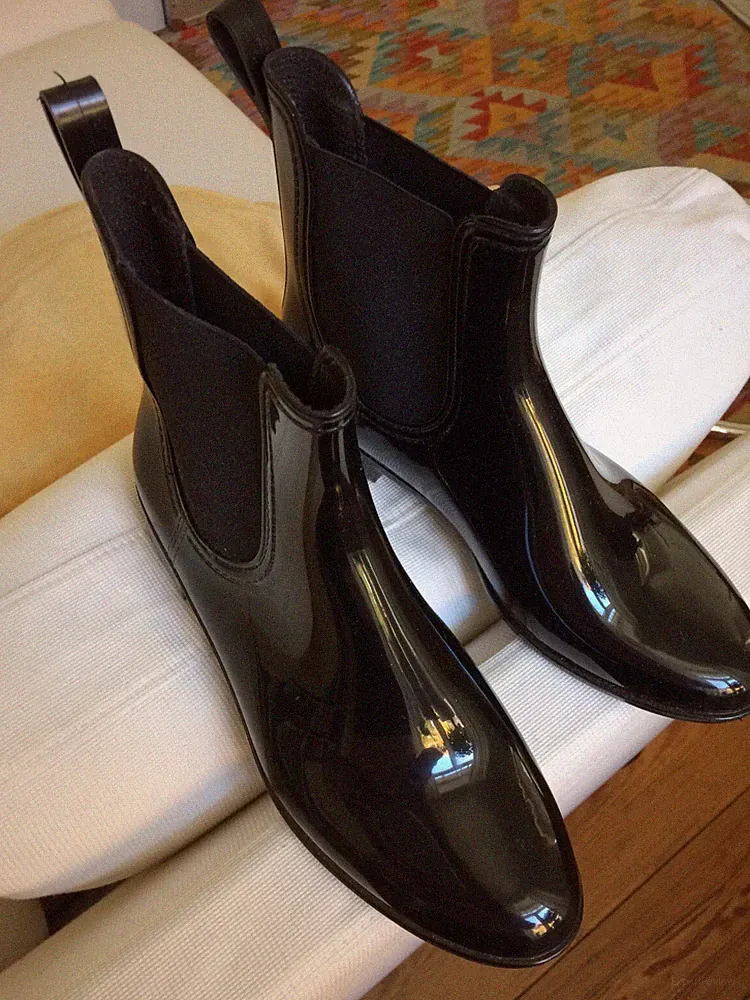 Chelsea Boots Gummistiefel Schwarz elegant Größe 37 passt auch 37,5 Neuwertig