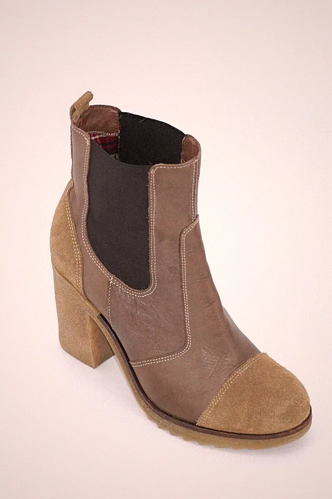 Chelsea Boots LA FEE MARABOUTEE Stiefel Damen Spanien Gr.38/38,5 Leder Braun Top
