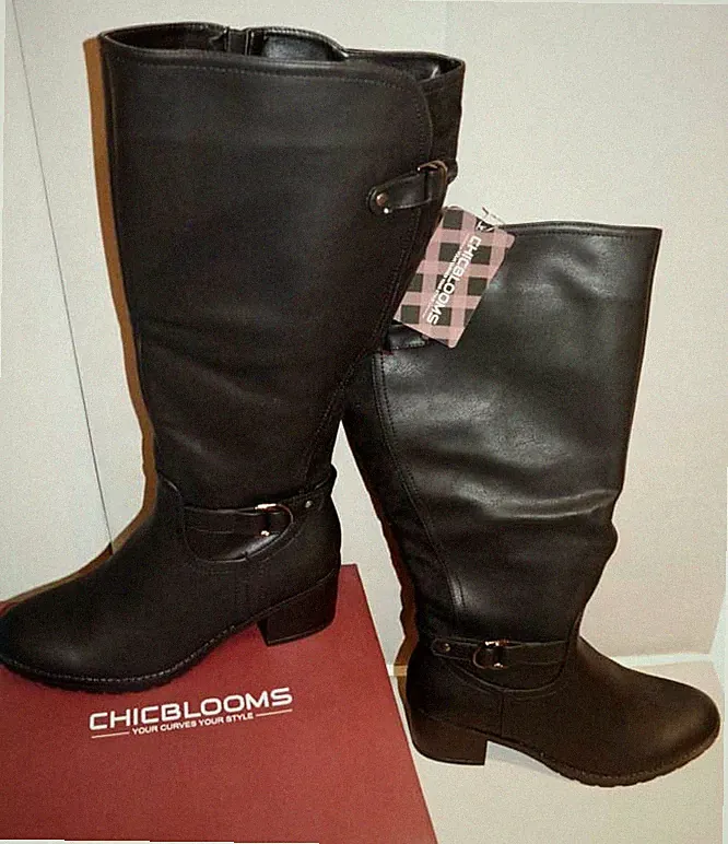 Chicbloo Weitschaftstiefel Winter Stiefel Damen Herren Absatz 5,5 cm, Gr. 43