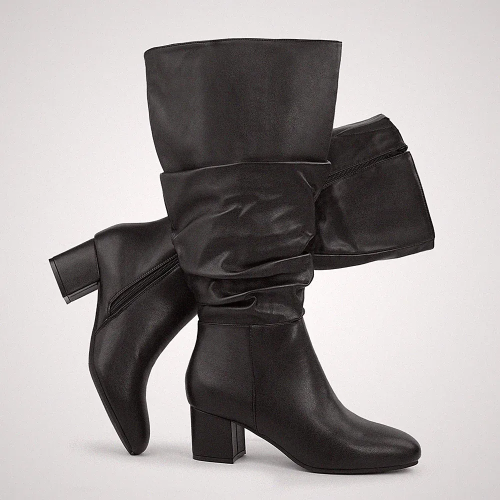 Chicblooms Stiefel Damen Schwarz 42 Blockabsatz bequeme Passform freizeitlich