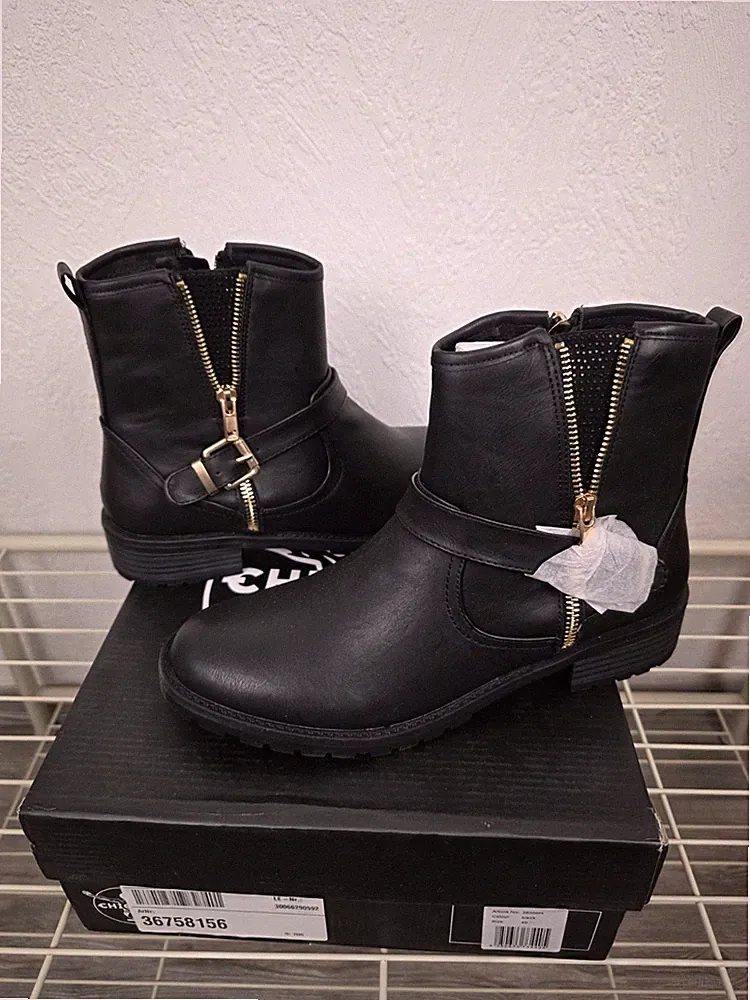 Chiemsee Stiefeletten Chelsea Boots Gr. 40 Schwarz Roségold Neu