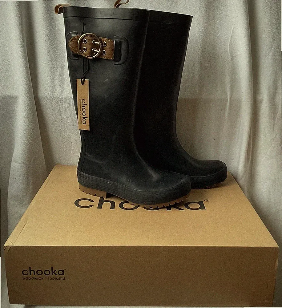 Chooka "Everyday Tall Boot" Rubber Waterproof Memory Foam Stiefel Gr. UK 5