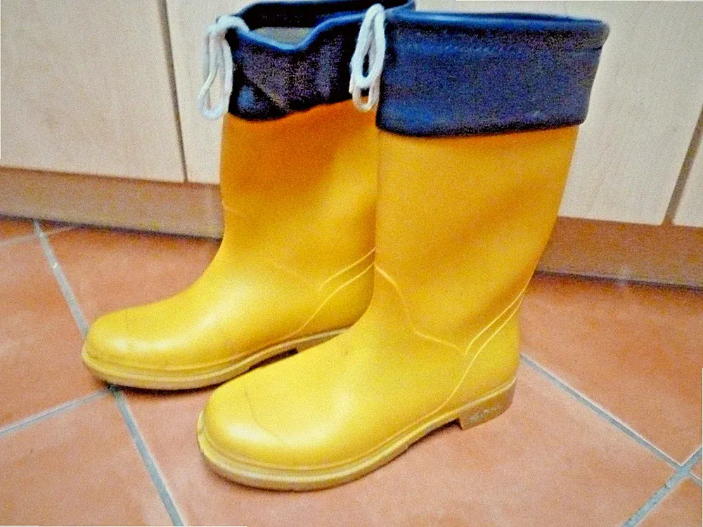 CIDA SPORT vintage Gummistiefel, Regenstiefel, Gr. 37 Segelstiefel Absatz 2,5cm