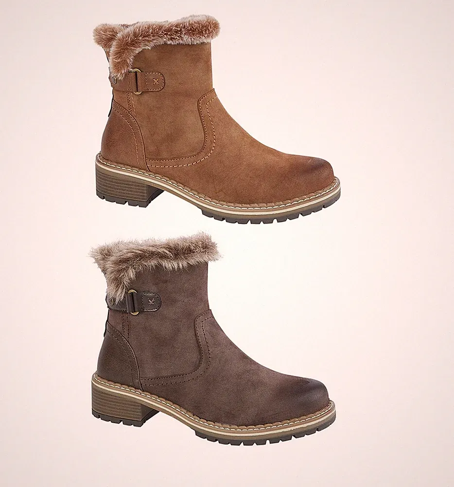 Cipriata Damen-Stiefelette zum Überziehen Fell gefüttert Winter warm Schnee Damengröße 3-8