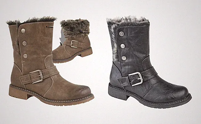 Cipriata Damen-Stiefelette zum Überziehen Fell gefüttert Winter warm Schnee Damengröße 3-9