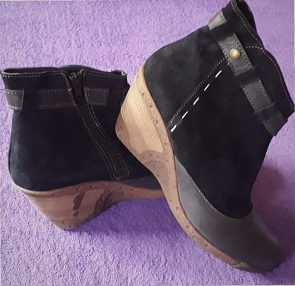 "CJS ITALY"Schicke Da.Schuhe Boots Gr:39 schwarz/braun NP:139,99/99,99 BWare Neu