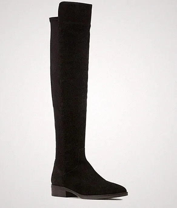 Clarks Caddy Belle Damen schwarz Wildleder/elastisch Overknee Stiefel UK Größe 3,5 D