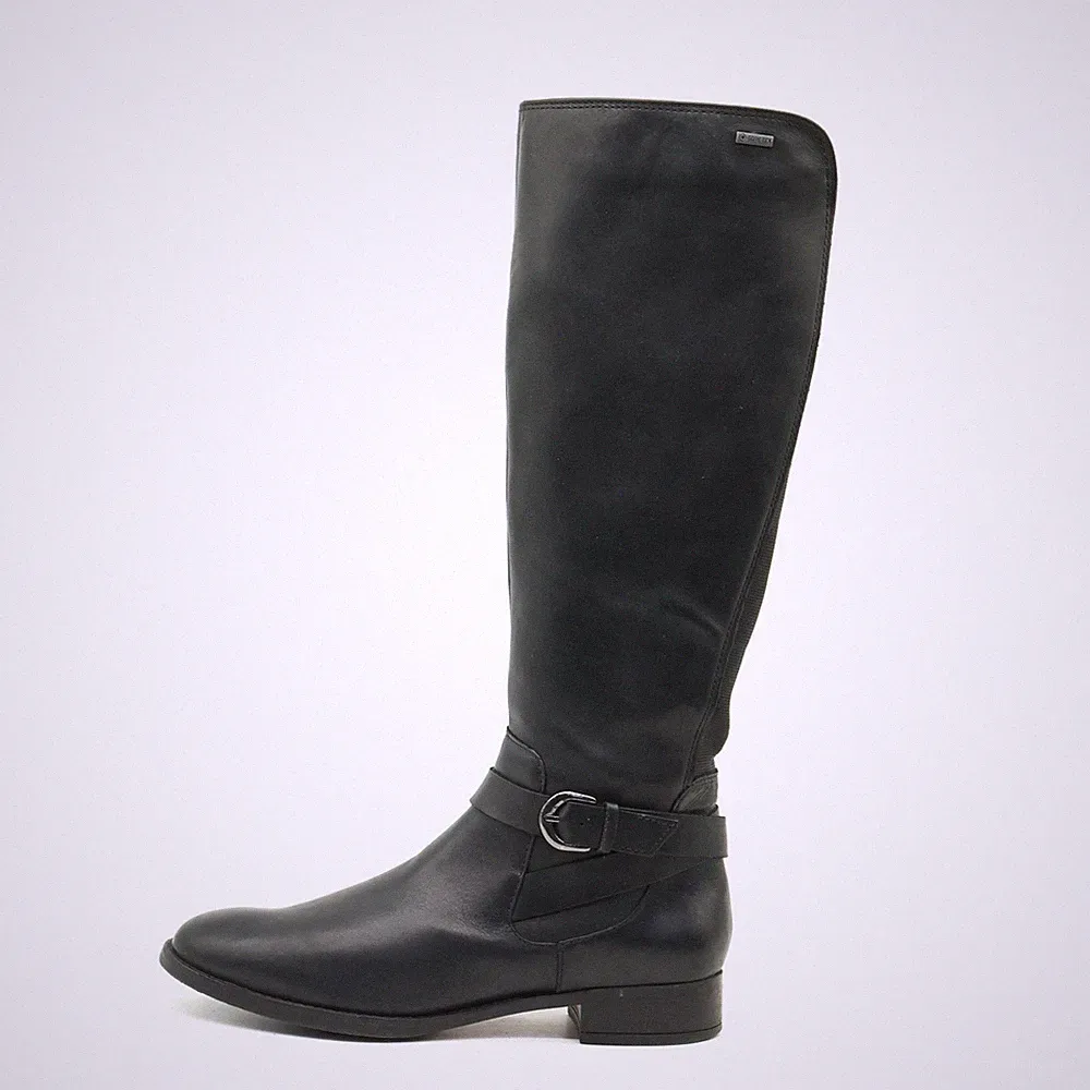 Clarks Damen 14885 Stiefel Schwarz Leder Reißverschluss Reitstiefel EU 37