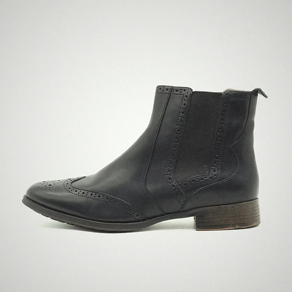 Clarks Damen 15764 Stiefeletten Schwarz Leder Knöchelhoch Chelsea Boots EU 41,5
