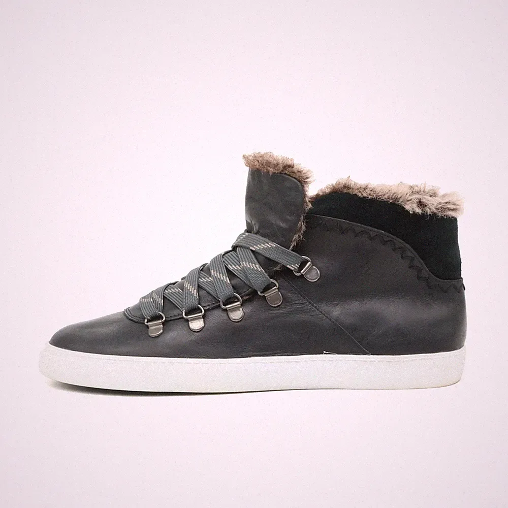 Clarks Damen Somerset Stiefel Schwarz Leder Hoch Gefüttert Sneaker EU 38