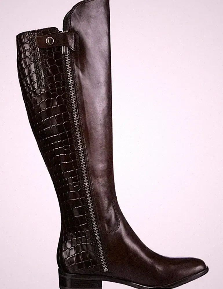 CLARKS LAKRITZ DRUCKKNOPF DAMEN BRAUN LEDER KNIEHOHE STIEFEL GRÖßE UK 3 D EUR 35,5.