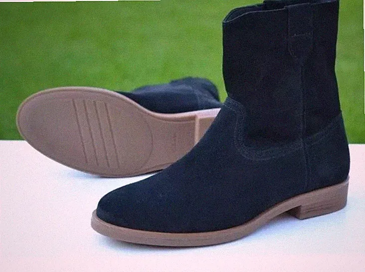 CLARKS MEMI MID DAMEN SCHWARZ WILDLEDER CHELSEA STIEFELETTEN UK GRÖSSE 5,5 D EU 39