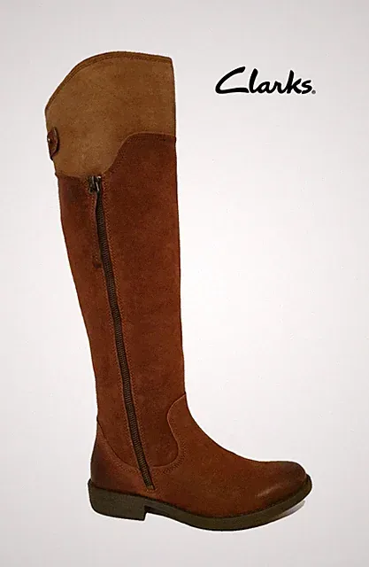 CLARKS MERRYN MOORS HELLBRAUN NUBUKLEDER KNIEHOHE LANGE REITERSTIEFEL DAMEN