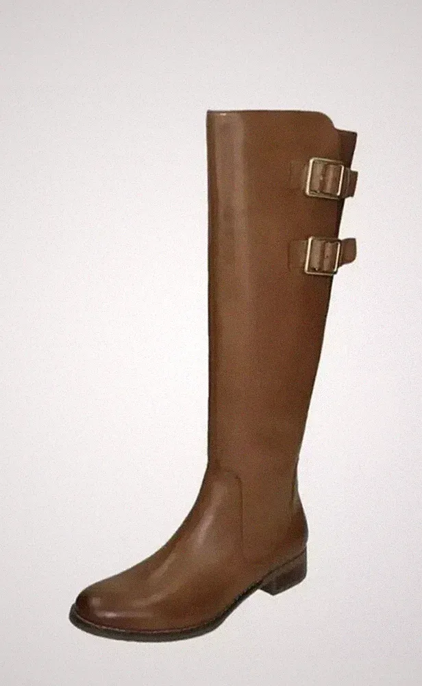 Clarks Netley Ride Damen hellbraune lange Lederstiefel UK Größe 3 D EU 35,5