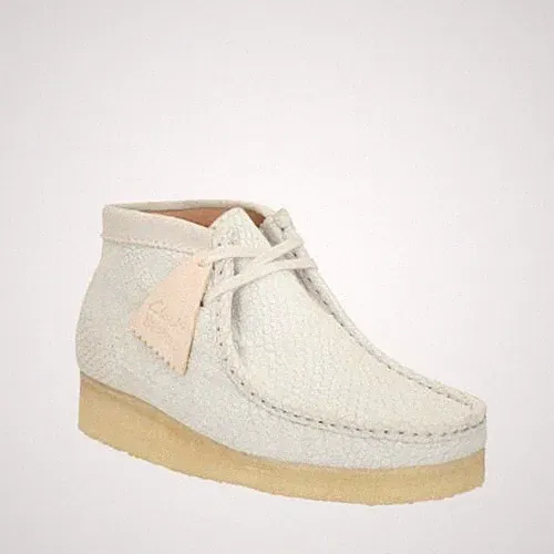 Clarks Original Damen Wallabee Stiefel Über Weiß Hexa UK 4,5,6,7,8 D