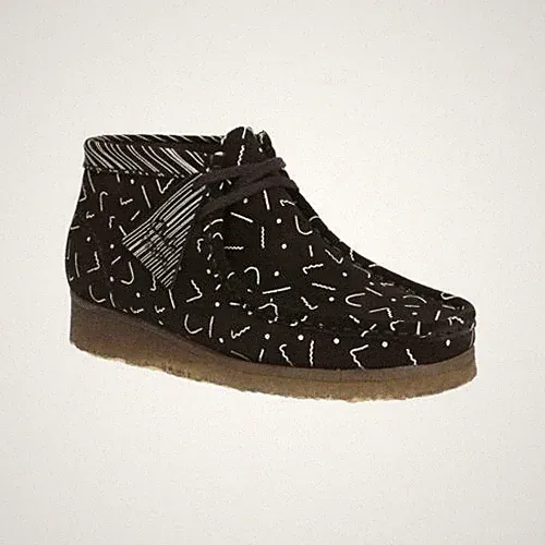 Clarks Original Damen X Wallabee Stiefel. Schwarz/Weiß UK 4,5,6 D