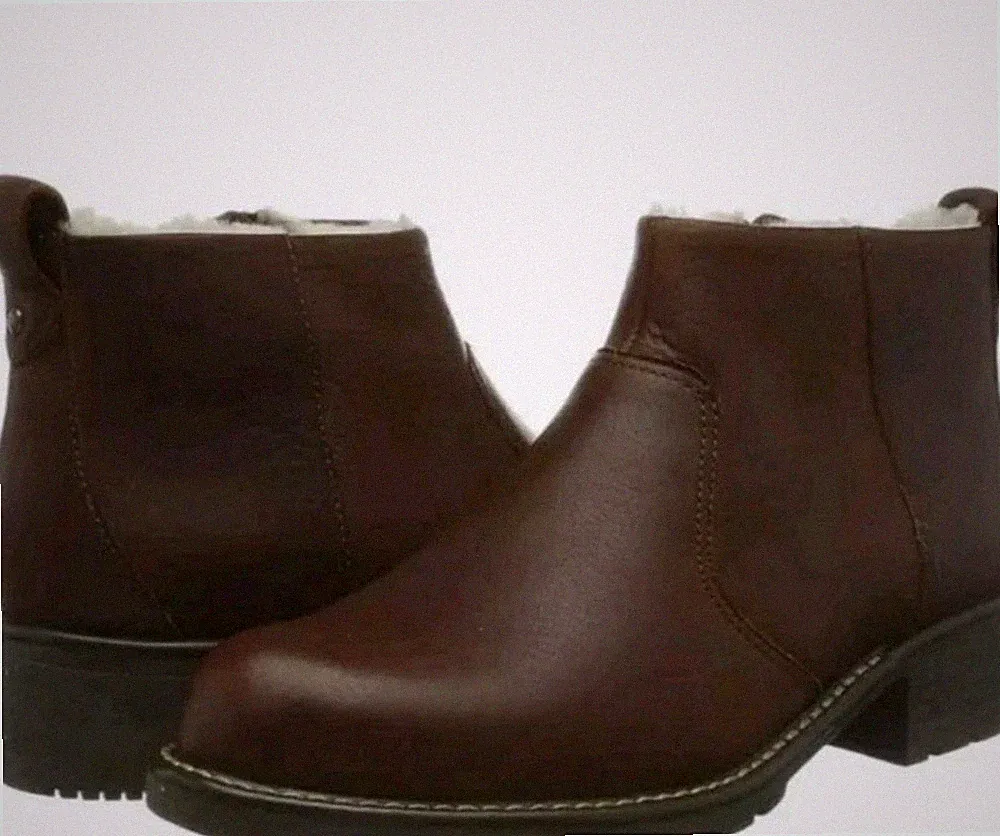 Clarks Orinoco Snug Biker Damen British Tan Leder Stiefel Gr. UK 3 D EUR 35,5