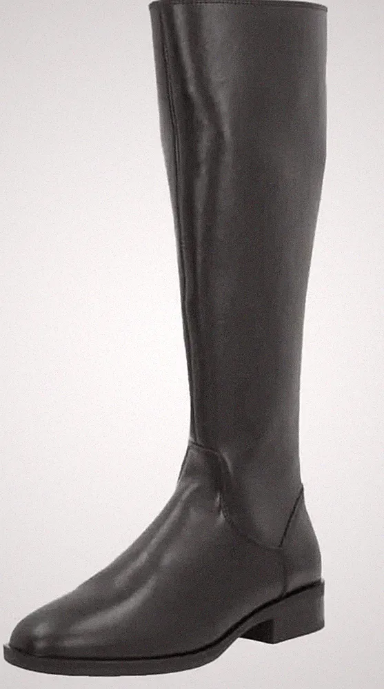 Clarks Pure Ride Damen Schwarz Leder Lange Stiefel Uk Größe 4 D EUR 37.