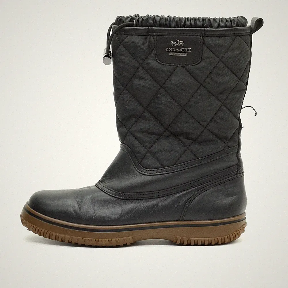 Coach Damen Samara Stiefel Schwarz Nylon Mittel Winter Winterstiefel EU 36.5