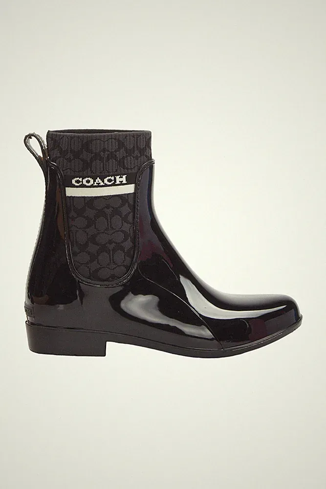 Coach Gummistiefel Gr. 39.5 Schwarz Damen Schuhe Neu Designer