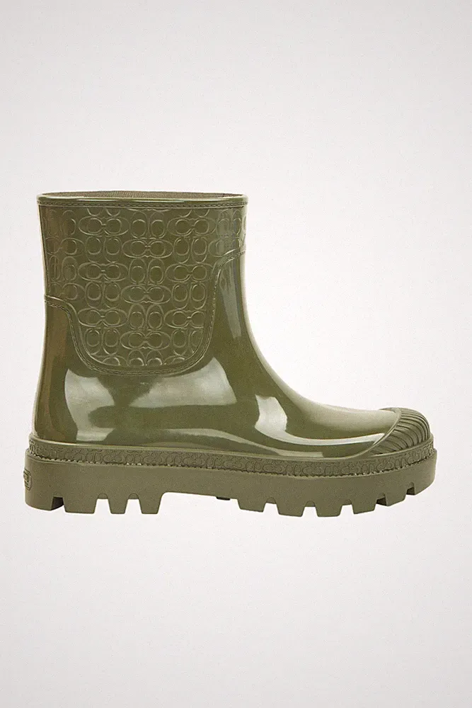 Coach Gummistiefel Gr. 40.5 Grün Damen Schuhe Neu Designer