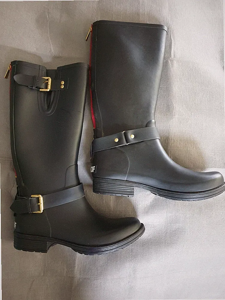 Colors of California Damen Gummistiefel Stiefel Schwarz Gr. 40 Neu