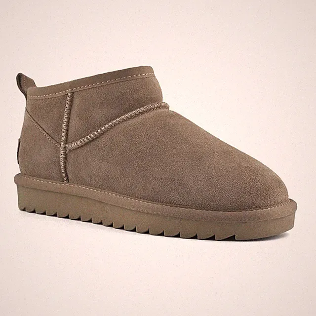 COLORS OF CALIFORNIA LOW WILDLEDERSTIEFEL MIT WOLLFUTTER YW078 TAUPE