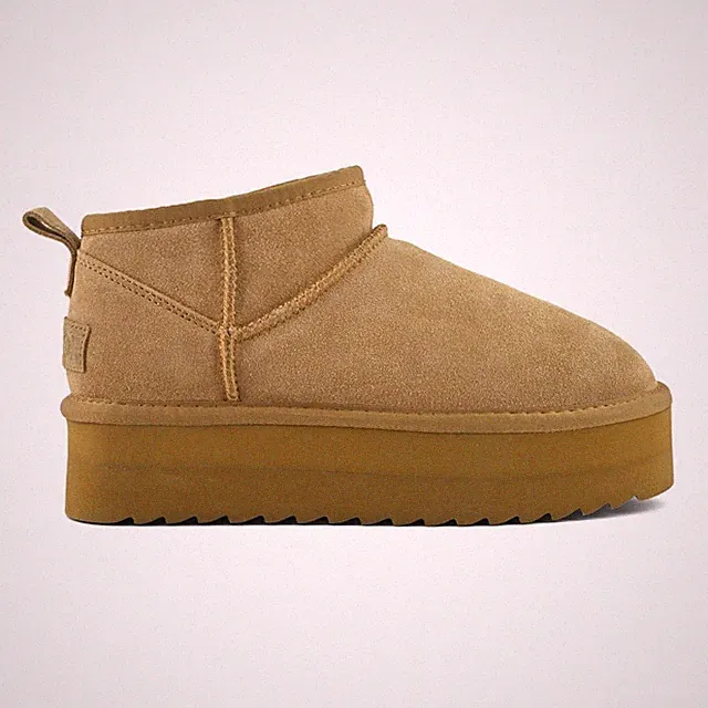 COLORS OF CALIFORNIA WILDLEDER PLATFORM STIEFEL TAN YWPL01
