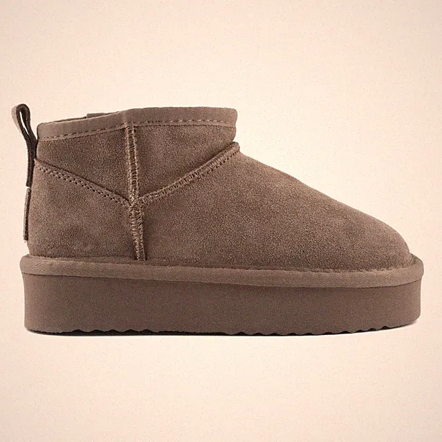 COLORS OF CALIFORNIA WILDLEDER PLATFORM STIEFEL TAUPE YWPLA01
