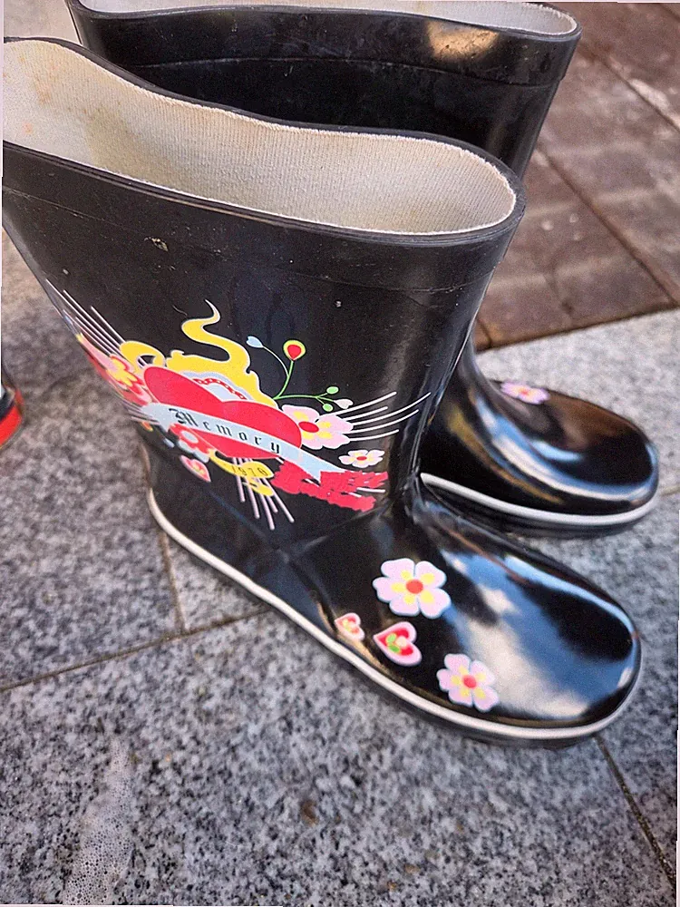 coole bunte Regenstiefel Matschstiefel Mädchen schwarz Gr.33/34