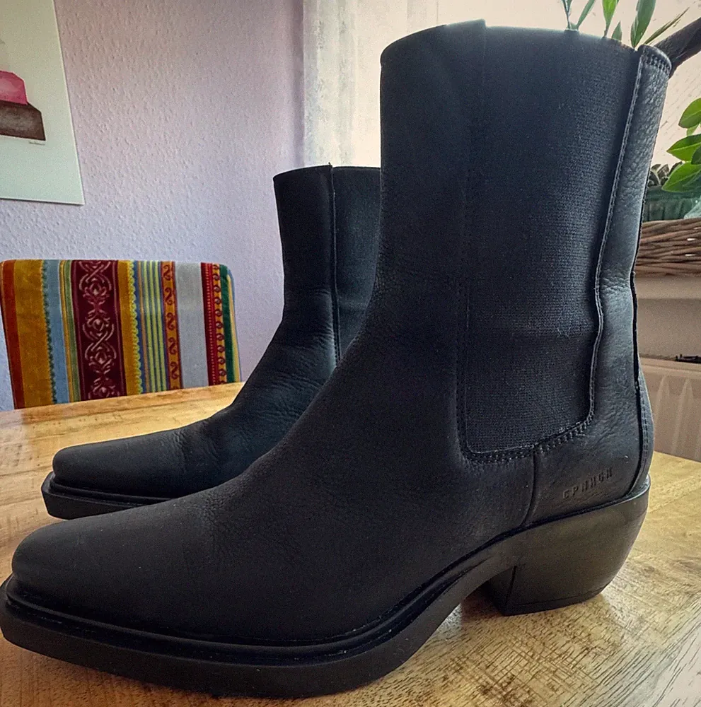 Copenhagen Studios Cowboy Boots CPH236 Nubukleder Schwarz Gr. 41 TOP!