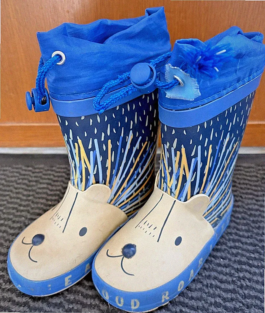 Cortina Gummistiefel / Kindergummistiefel - Bären- / Löwen-Design beige blau 22