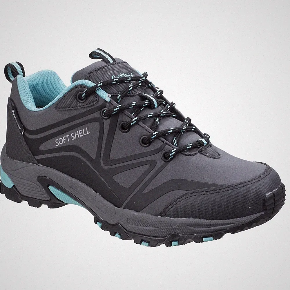 Cotswold Abbeydale Low Damen Wanderstiefel In Grau/Schwarz/Aqua