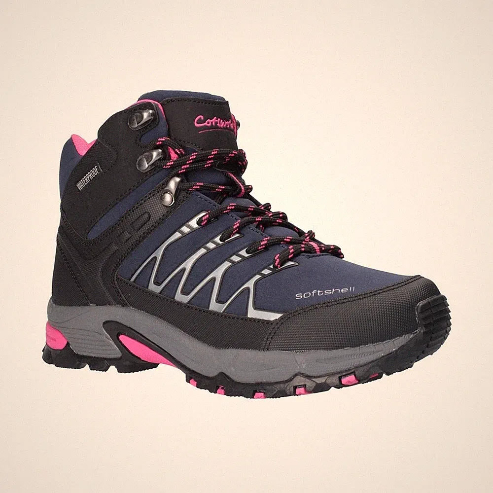Cotswold Abbeydale Mid Gummi Damen Wanderschuhe In Marine/Schwarz/Fuchsia